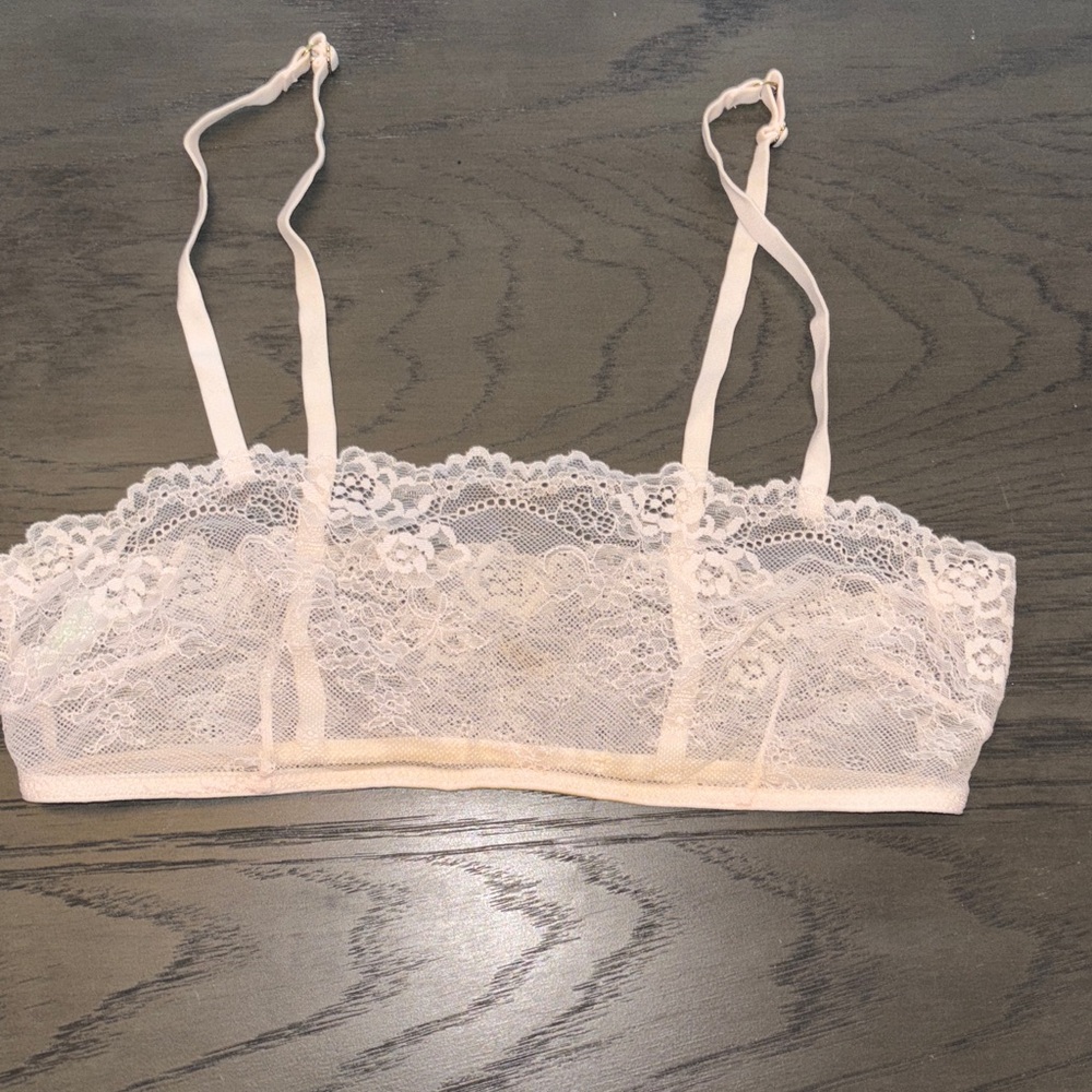 Sleepy Jones Lace Bralette in Soft Pink